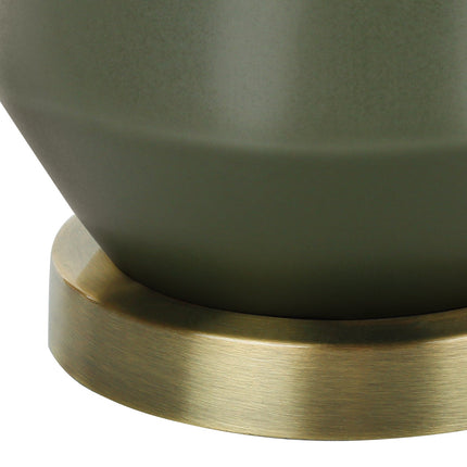 Room & Decor 26"H Contemporary Green Ceramic Table Lamp with Ivory Sha