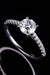 Elegant Lab-Created Diamond Ring with Zircon Accents in Sterling Silver