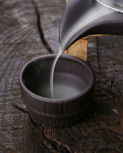 Tranquil Purple Sand Pottery Backflow Incense Burner - Artistic Home Decor Piece