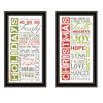 Marla Rae 2-Piece Happy Holidays Framed Wall Art Set - Multicolor Deco
