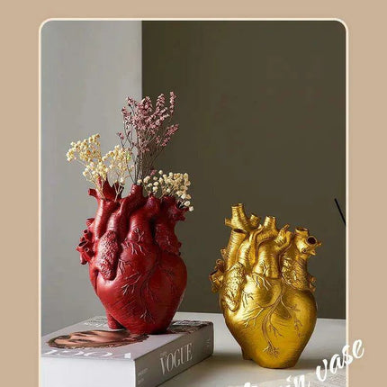 Anatomical Heart Artistry Resin Vase - Unique Home Accent Decor