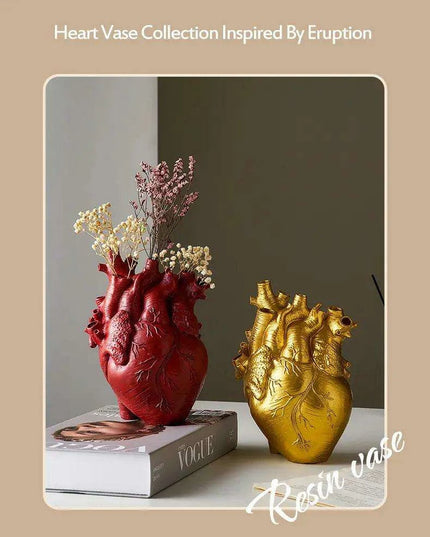 Anatomical Heart Artistry Resin Vase - Unique Home Accent Decor