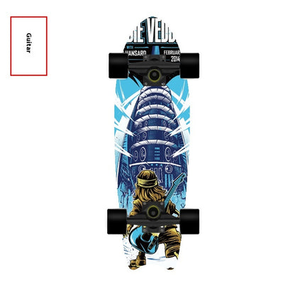 Single Warped Brush Street Board Fishtail Skateboard Maple Deck