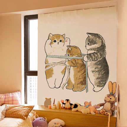 Peekaboo Studio Velcro Cat Curtain – Punch-Free Self-Adhesive Shade