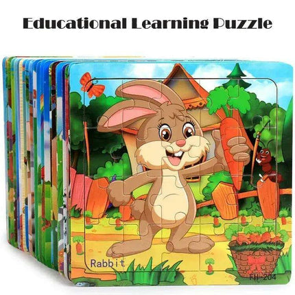 Montessori Interactive 3D Wooden Puzzle - Engaging Learning Toy for Young Adventurers