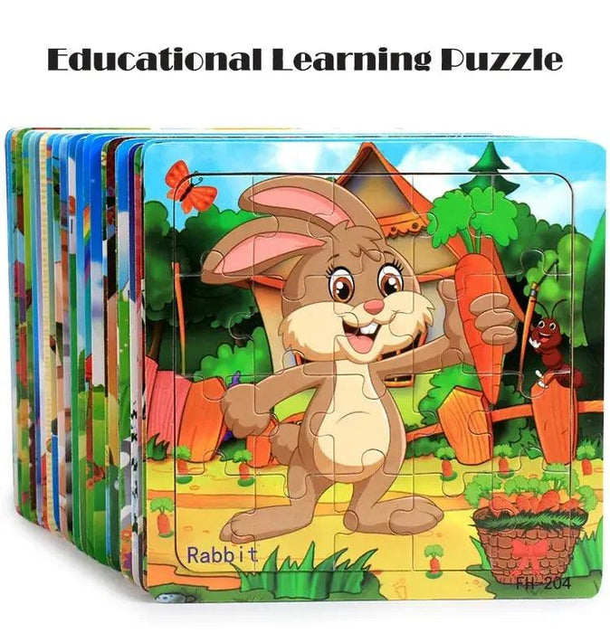 Montessori Interactive 3D Wooden Puzzle - Engaging Learning Toy for Young Adventurers