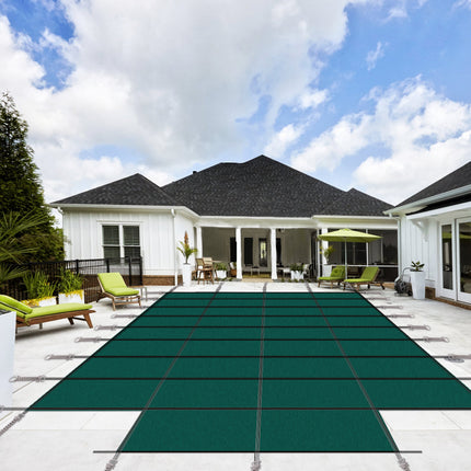Room & Decor Pool Safety Cover, 20x40ft, Triple Stitched Mesh, Green