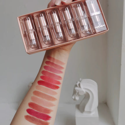 Peekaboo Studio Ice Lipstick Set of 6 - Long-lasting, Vibrant Colors