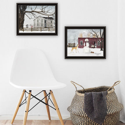 Billy Jacobs 2-Piece Winter Wall Art Set, Black Framed, Home Decor