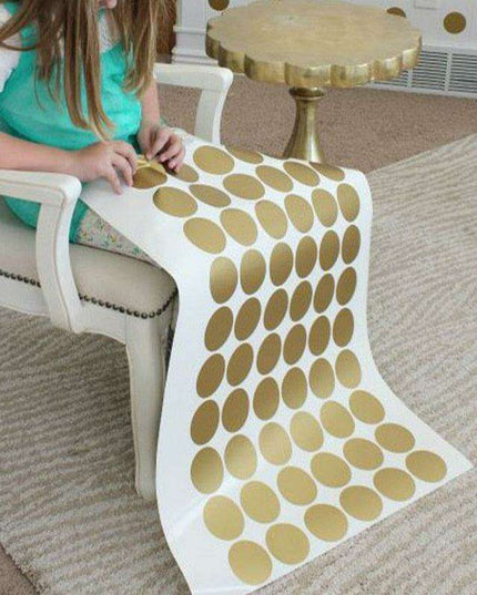 Golden Magic Dot Wall Decals: Chic Home Decor for Kids and Interior Styling