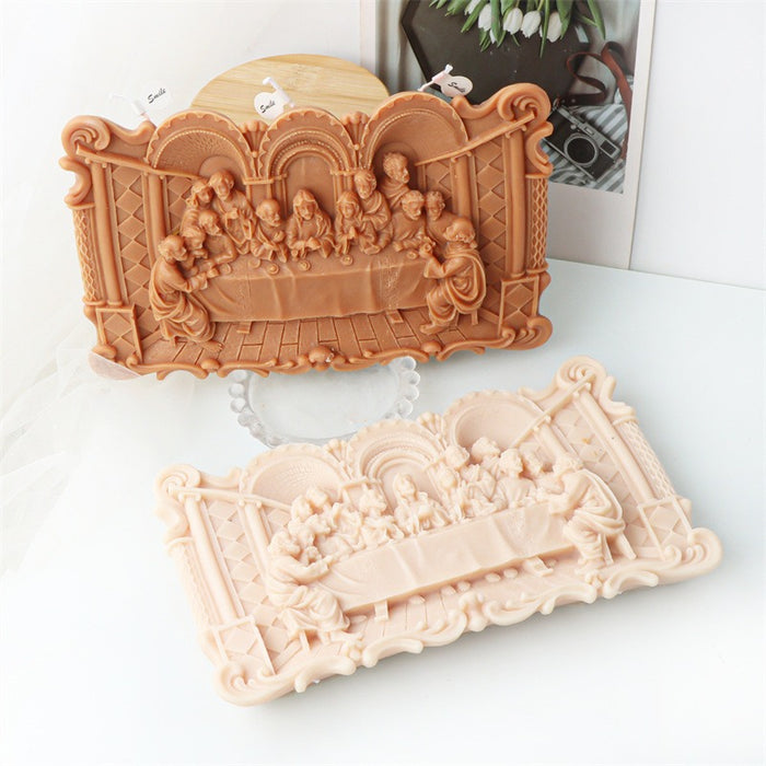 Luxurious Last Supper Silicone Mold for Creating Irregular-Shaped Scented Candles