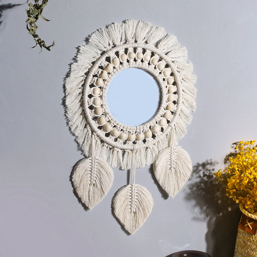 Nordic Bohemian Cotton Thread Weaving Mirror Tapestry