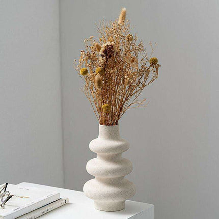 Sophisticated Frosted White Porcelain Floral Vase - Exquisite Home Decor for Elegant Living