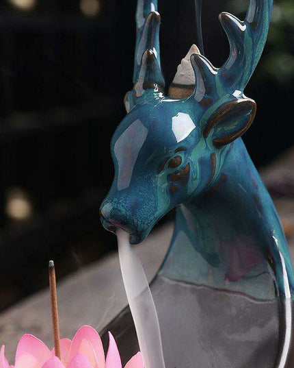 Ceramic Deer Backflow Incense Burner - Nordic Serenity Home Accent