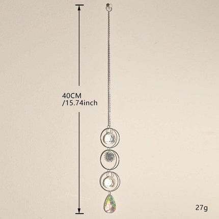 Enchanting Crystal-Embellished Iron Evil Eye Dream Catcher Necklace