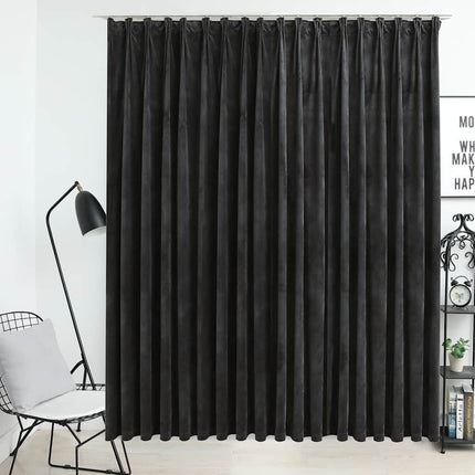 blackout curtain with hooks, velvet; blackout curtain with