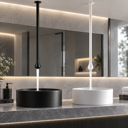 Ceiling-Mounted Sensor Bathroom Faucet - Solid Brass, Customizable Length