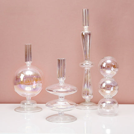 Colorful Glass Candle Holder For Living Room Table Decoration Gift
