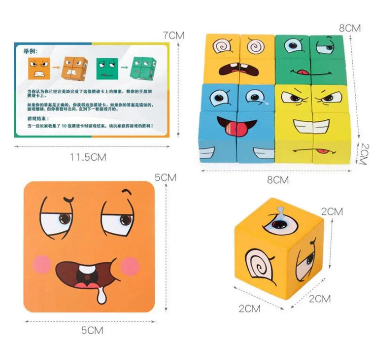 Emoticon Adventure Cube Puzzle: Educational Game Set for Kids