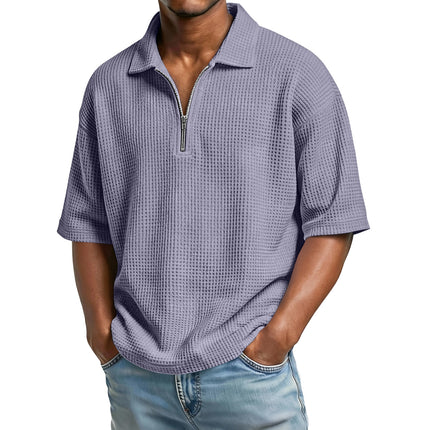 Peekaboo Studio Men's Waffle-Weave Polo Shirt, Short-Sleeved, Beach St