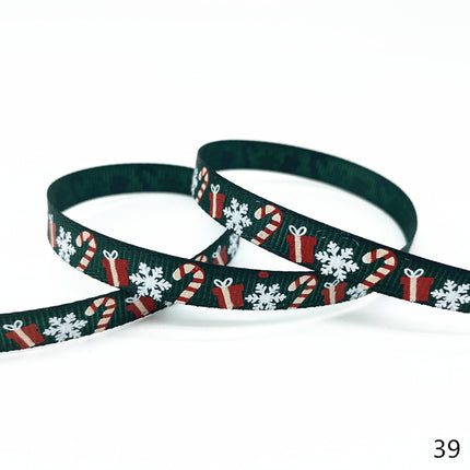 Peekaboo Studio Size 5 10mm Printed Grosgrain Christmas Ribbon - Durab