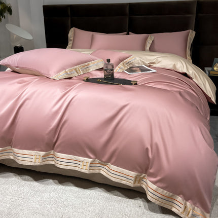 Long Velvet Cotton Four-piece Quilt Cover Bedding