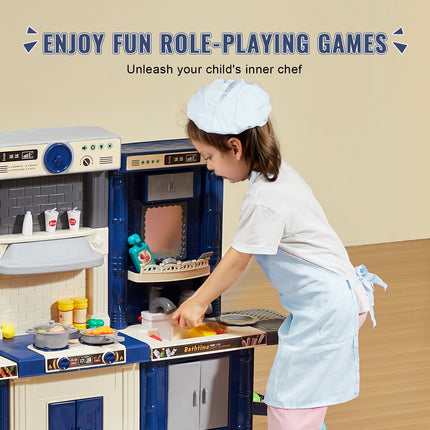 VEVOR 74-Piece Kids Kitchen Playset with Realistic Cooking Accessories
