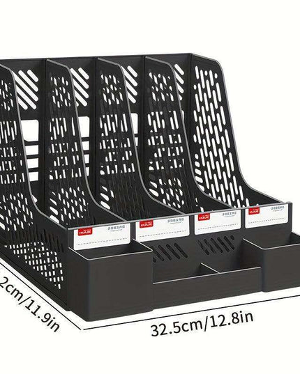 4-Compartment Desk Organizer with Built-in Pen Holder