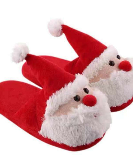 Cozy Cartoon Santa and Elk Home Slippers