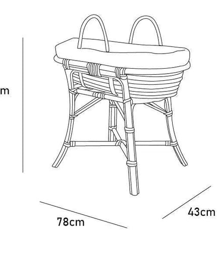 Cappuccino Knitted Moses Basket for Newborns - Handmade Baby Stroller with Pillow and Cushion