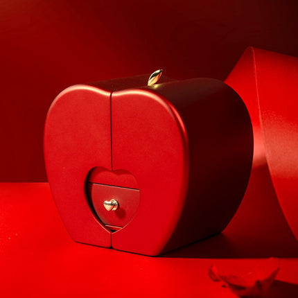 Fashion Jewelry Box Red Apple Christmas Gift Necklace Eternal Rose For