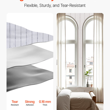 Peekaboo Studio Waterproof White Wood Textured Peel & Stick Wallpaper