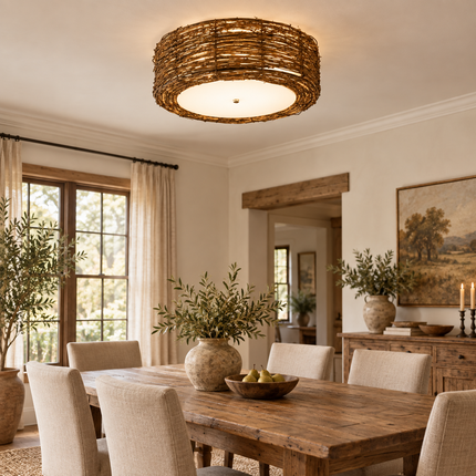 Handmade Rattan Round Ceiling Lamp | Woven Natural Pendant Light Ceiling Light Fixtures handmade-rattan-round-ceiling-lamp