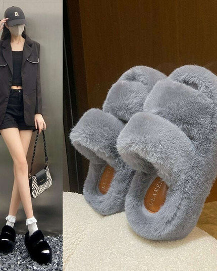 Leisure Fleece-lined Platform Slippers