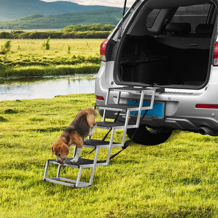 Peekaboo Studio 5-Step Aluminum Dog Stair for Cars, Folds & Supports 1