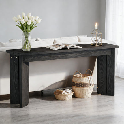 Peekaboo Studio Wooden Console Table with Storage Shelf & Elegant Desi