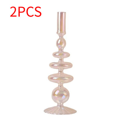 Colorful Glass Candle Holder For Living Room Table Decoration Gift