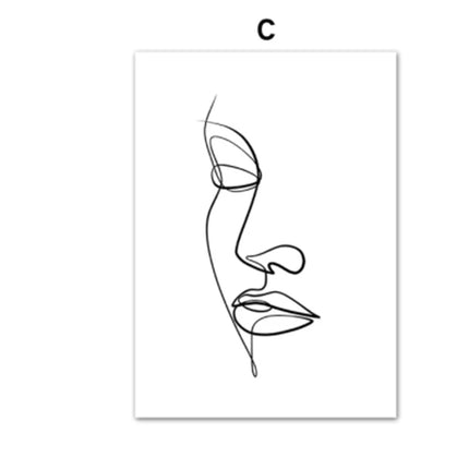 Abstract Line Face Female Minimalist Wall Mural