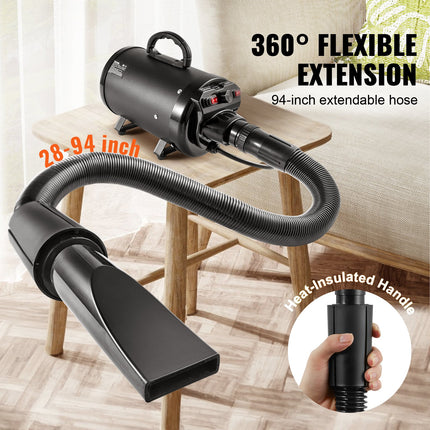Peekaboo Studio 2800W Pet Grooming Dryer with Adjustable Speed & 4 Noz