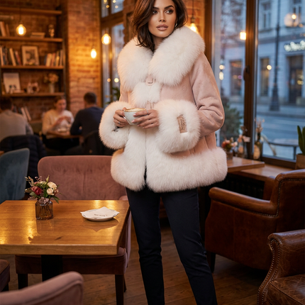 Women's Short Jacket with Plush Trim and Buckle Details Coats & Jackets short-winter-new-thickened-warm-fashionable-jacket-women Clothing, Shoes & Jewelry > Women > Clothing > Coats, Jackets & Vests > Casual Jackets
