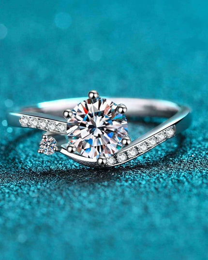 Chic Lab Grown Diamond Bypass Ring with Dazzling Moissanite Accents