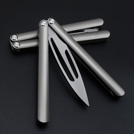 Titanium Alloy Butterfly Knife Folding Unopened Fancy Hand Knife