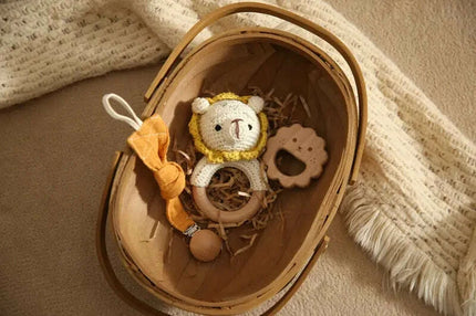 Adorable Baby Gift Set: Cotton Bath Towel, Crochet Rattle, and Accessories for Kids