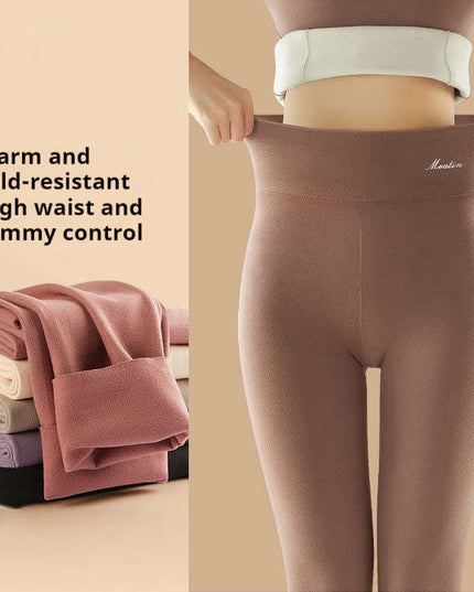 Solid Color High Waist Women's Thermal Underwear Pant
