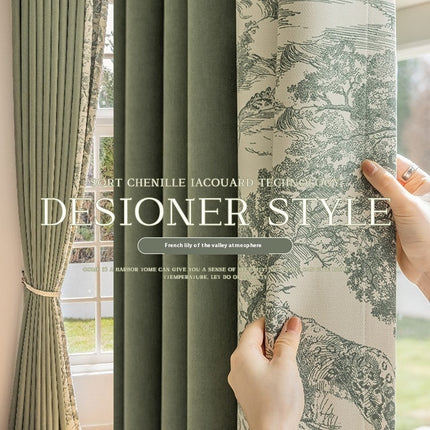 Peekaboo Studio French Chenille Curtain - High Shading, Elegant Design