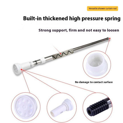 Stainless Steel Telescopic Shower Curtain Rod Punch-free Clothing Rod
