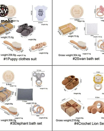 Adorable Baby Gift Set: Cotton Bath Towel, Crochet Rattle, and Accessories for Kids