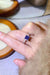 Stunning Lab Grown Sapphire & Blue Diamond Sterling Silver Ring Set - Modern Square Design