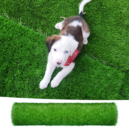 Room & Decor 2-Pack 3.3ft x 10ft Realistic Synthetic Grass Rug with Dr