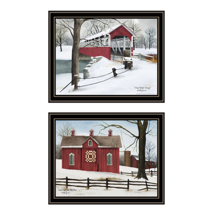 Billy Jacobs 2-Piece Knot Quilt & Covered Bridge Wall Art Set